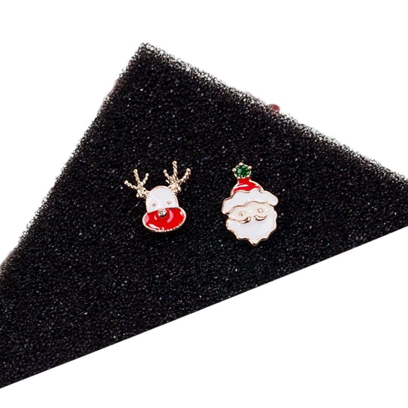 Christmas rådjur och snögubbe örhängen Flerfärgad