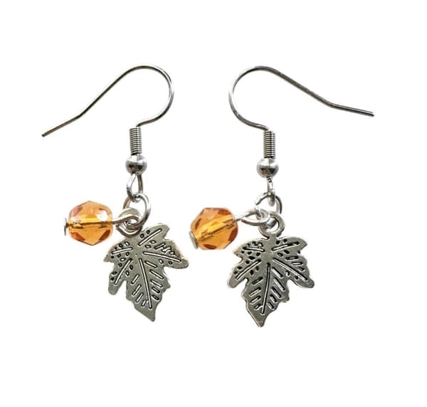 Örhängen Löv Höst Leaves Maple Leaf Lönn Silver