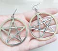 Pikkukuva 2 / 2: Örhängen Pentagram XL Stora Wicca Pagan Rostfri Krok