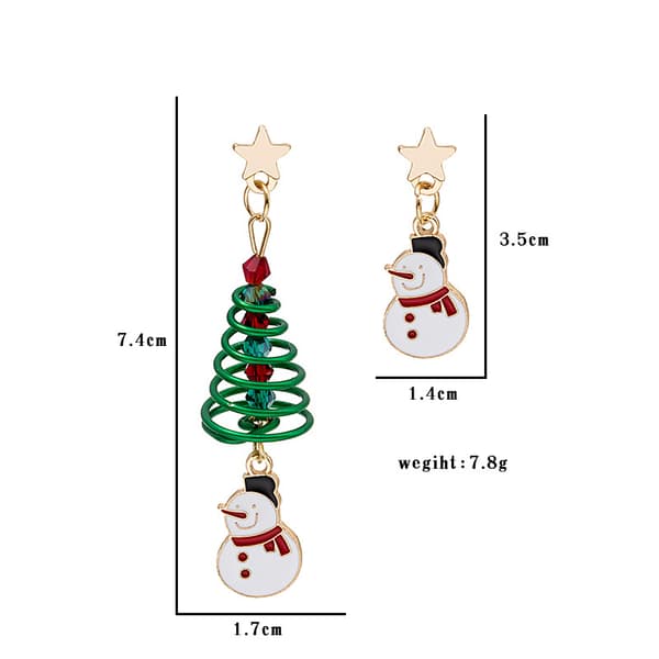 INF Snowman julörhängen 1 par Flerfärgad