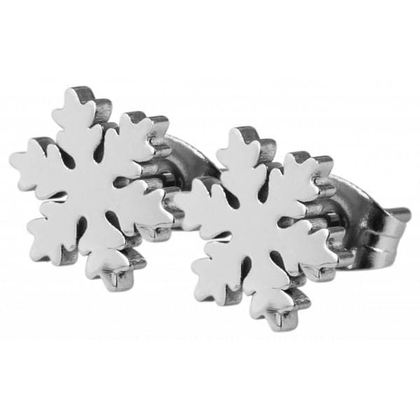 Silver Örhängen till Jul i Rostfritt Stål - Snöflinga /Snowflake