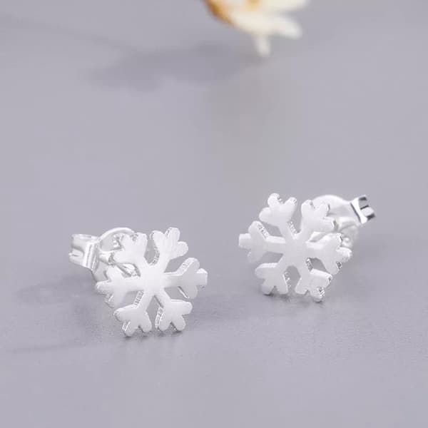 Silver Örhängen till Jul / Christmas i Stål - Snöflinga