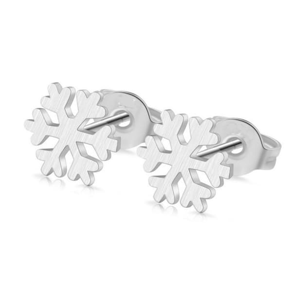 Silver Örhängen till Jul / Christmas i Stål - Snöflinga