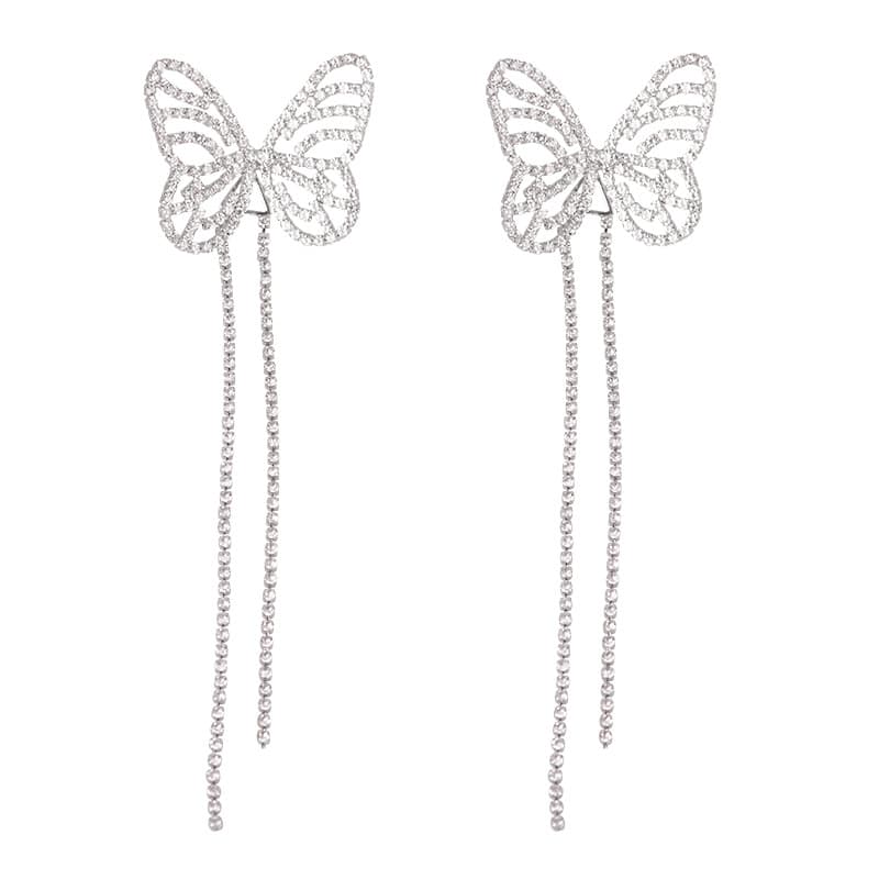 Butterfly Tofs Örhängen 1 Par Silver