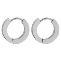 Klassiska Blanka Små Silver Hoop Örhängen i Rostfritt Stål 14 mm