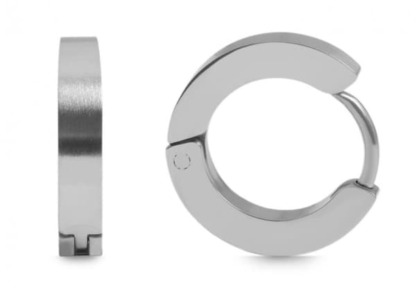 Klassiska Blanka Små Silver Hoop Örhängen i Rostfritt Stål 14 mm