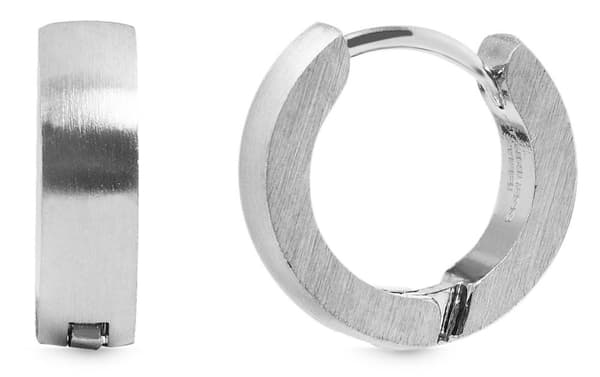 Klassiska Blanka Små Silver Hoop Örhängen i Rostfritt Stål 13 mm