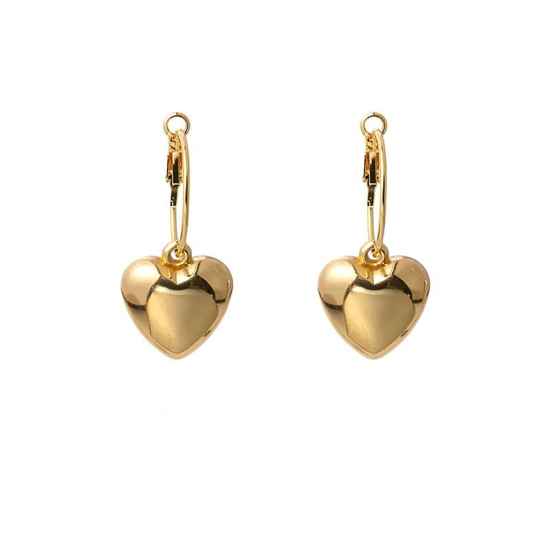 Fashionabla hjärtformade örhängen Guld 5x2.2 cm