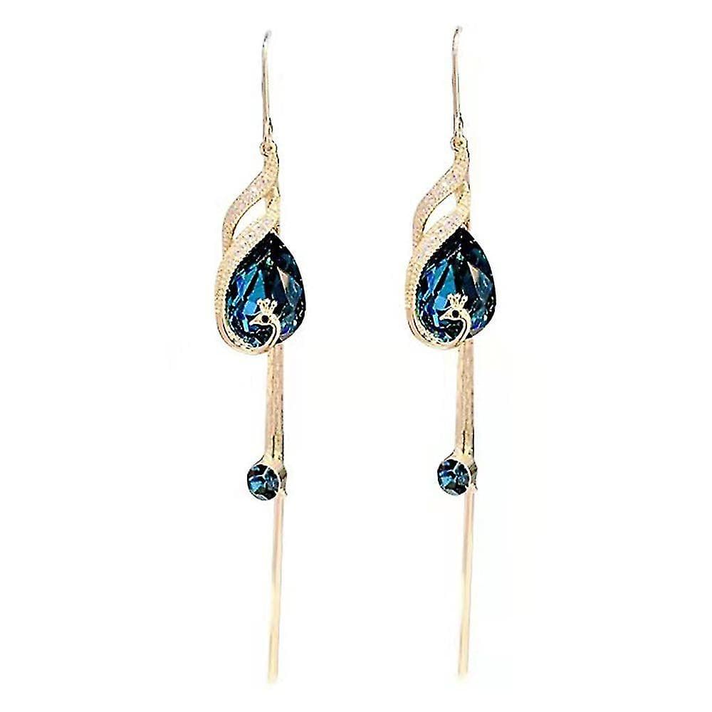Vintage Peacock Crystal örhängen Elegant Long