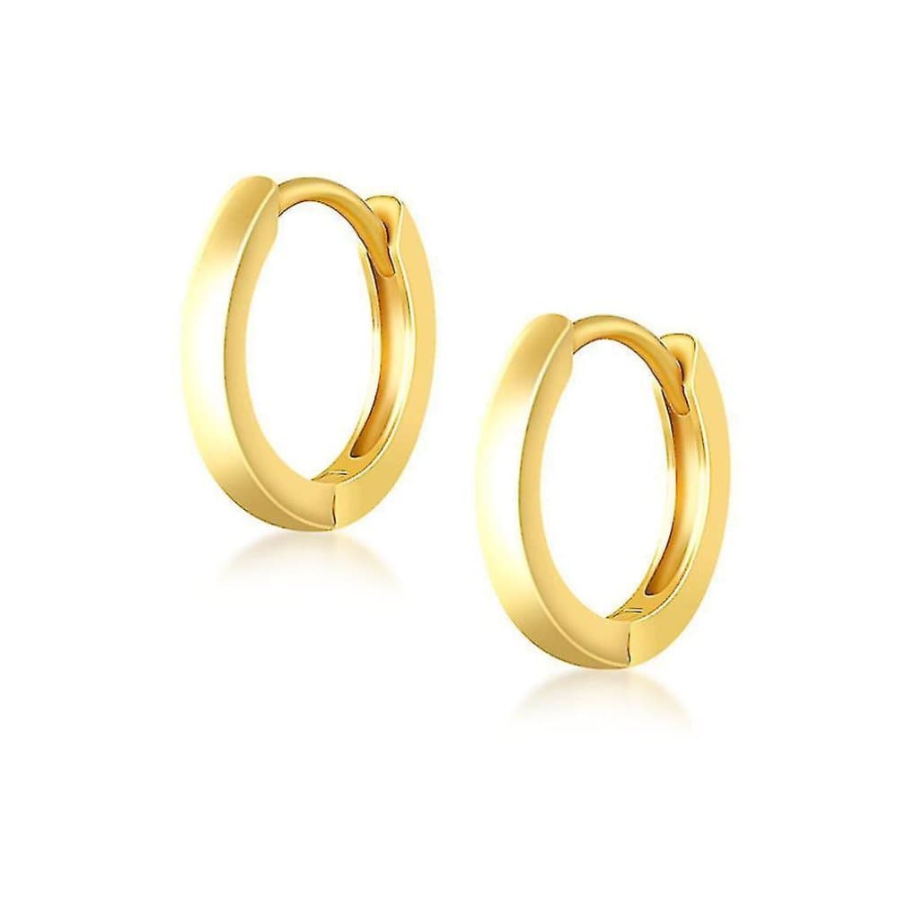 Örhängen Circle Glossy Golden S925 öronnappar för dagligt bruk