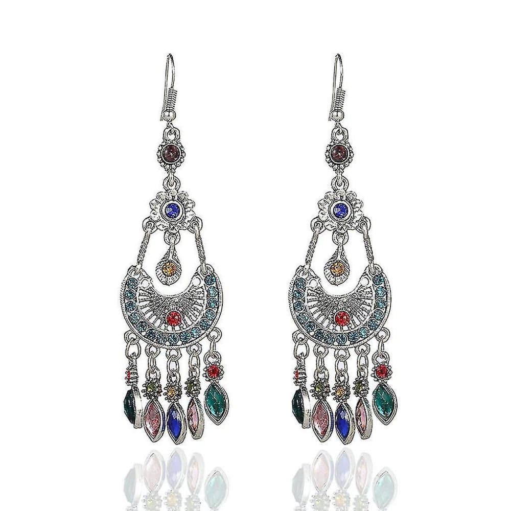 Eardrops Crescent Full Rhinestone Cover Tofs örhängen för fest