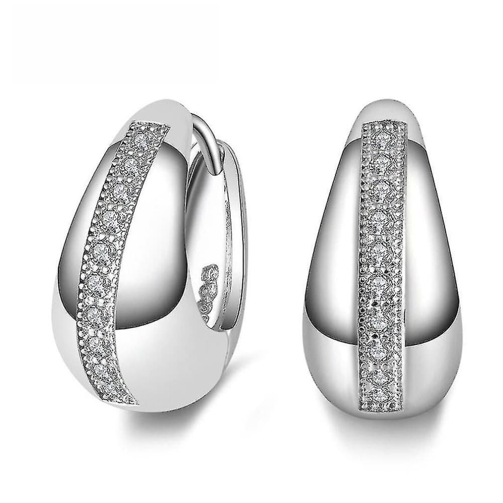Silverplätering Super Glitter Zircon Drop örhängen