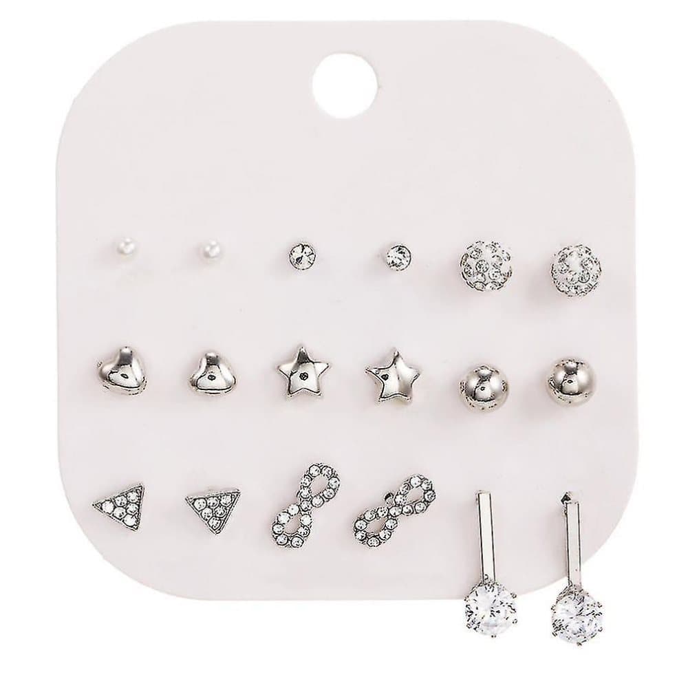 6st örhängen Set Geometrisk Polygon Pearl Legering smycken