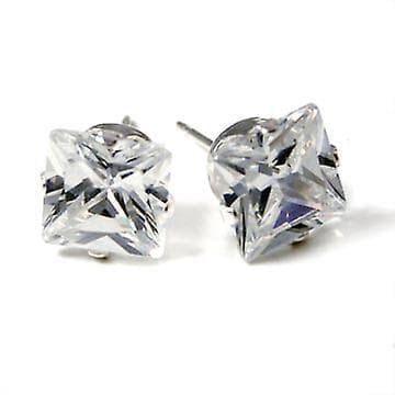 925 sterling silver iced out bling örhängen - rektangulära