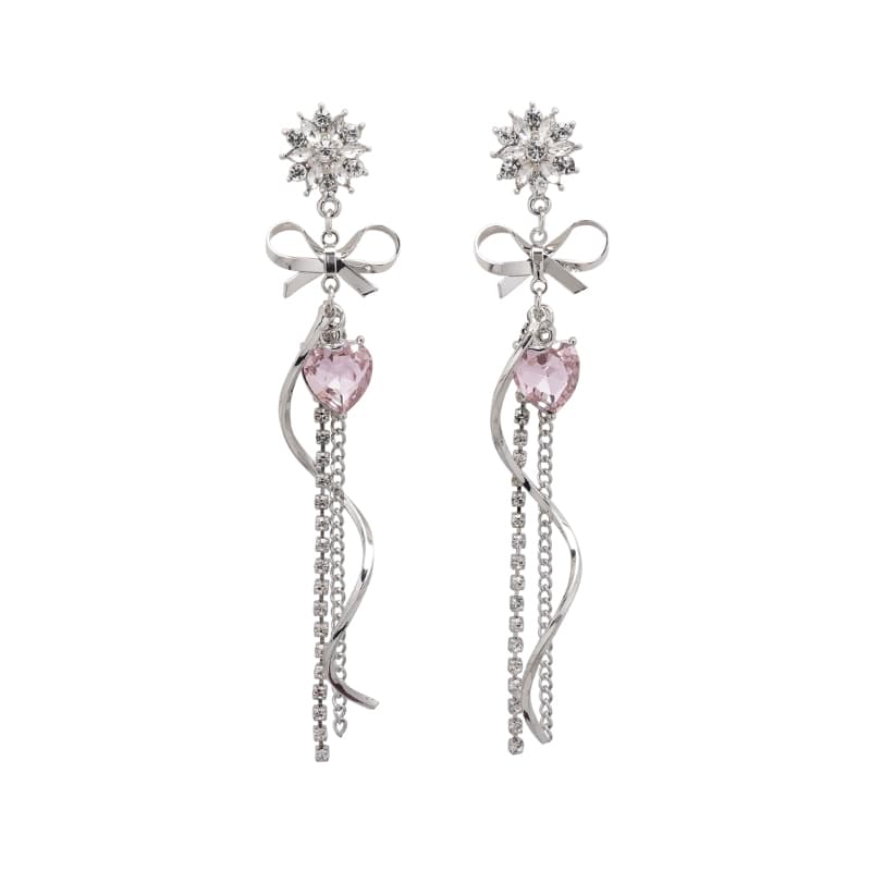 Rosa Diamond Bow Knot Stud örhängen