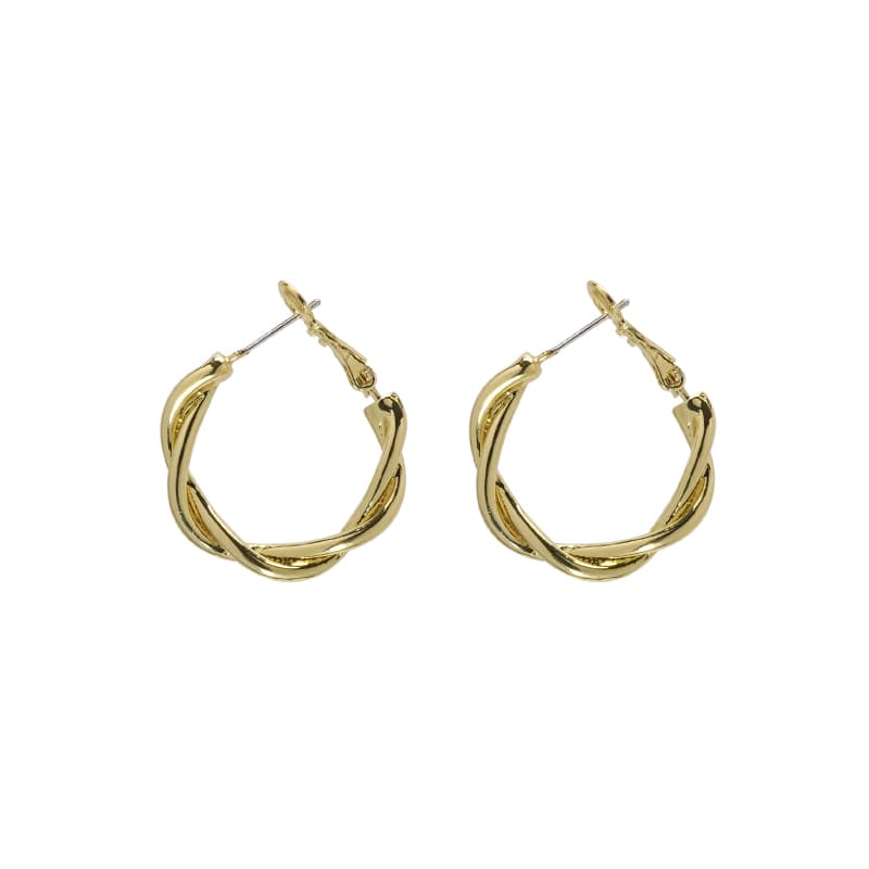 Double Hoop Örhängen Guld