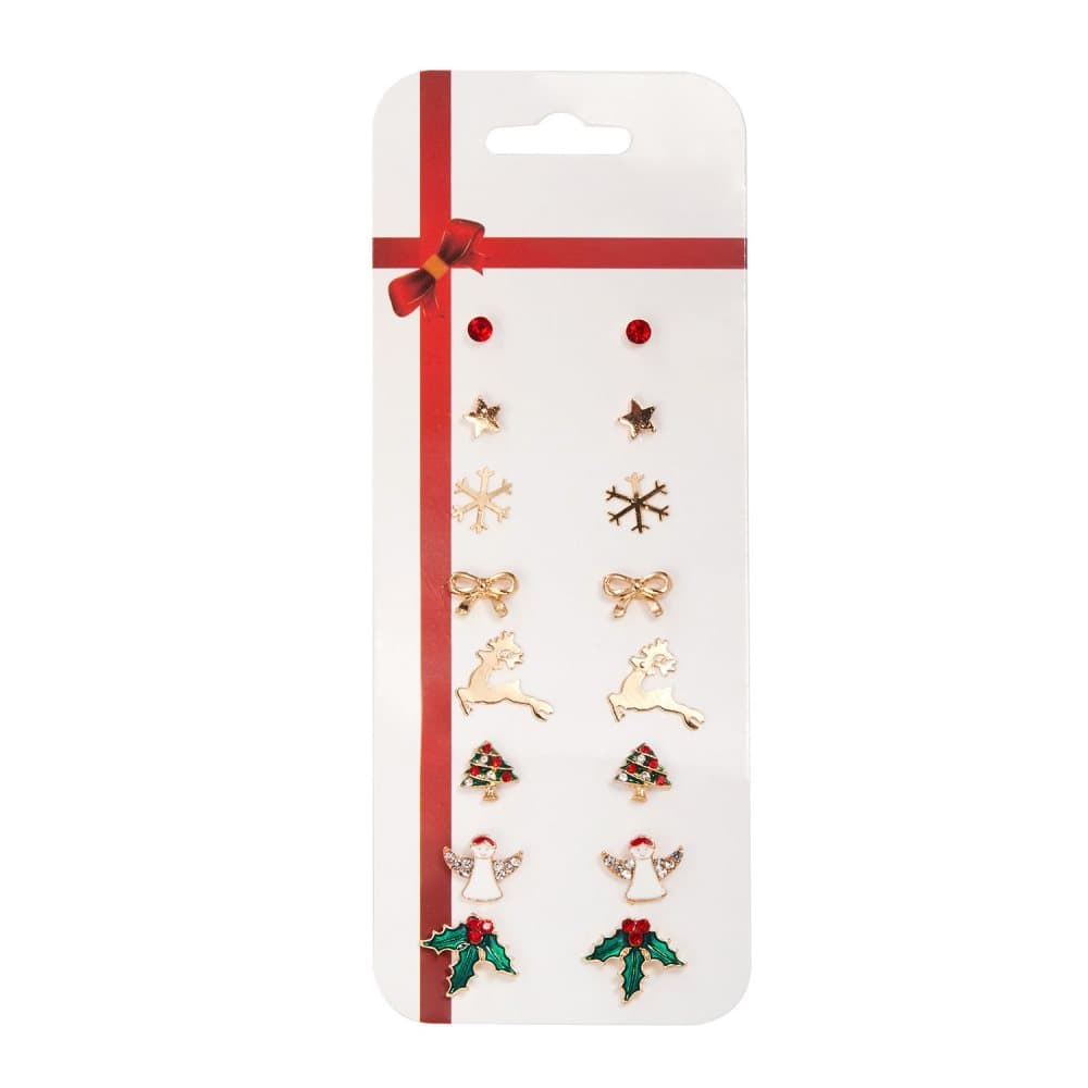 Christmas Stud Örhängen Kombination B 8-par Flerfärgad