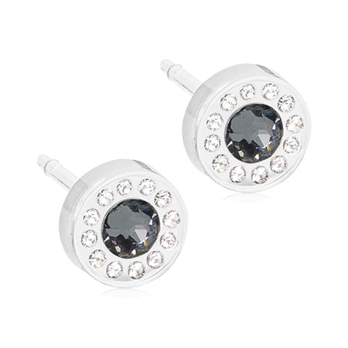 Blomdahl MP BRILLIANCE HALO 6 MM, CRYSTAL/BLACK DIAMOND
