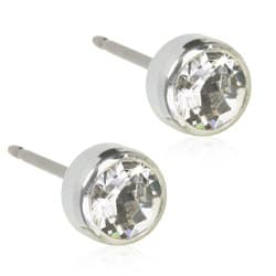 Blomdahl Silver Titanium ST Bezel Crystal 5mm