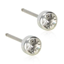 Blomdahl Silver Titanium ST Bezel Crystal 4mm