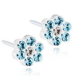 Blomdahl Medical Plastic Aquamarine/Crystal