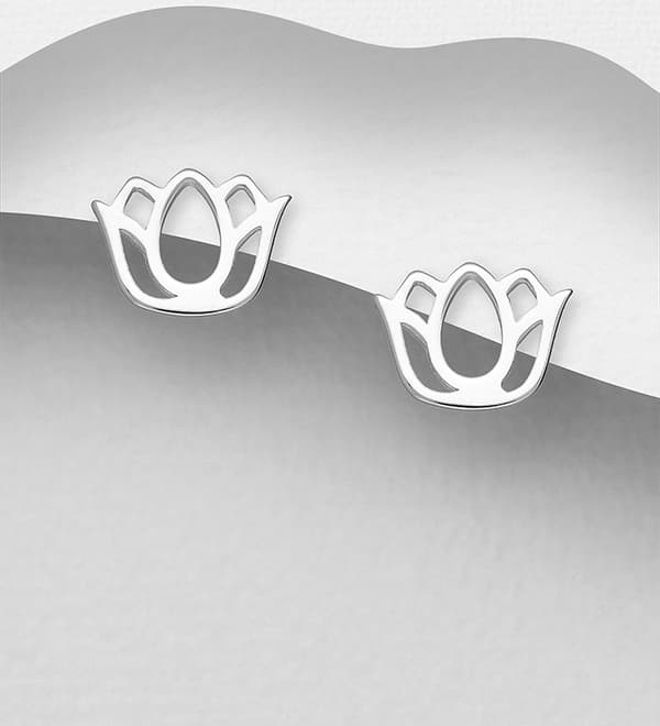 Silverörhänge Lotus