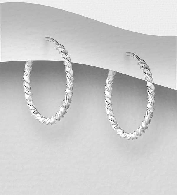 Silverörhänge Twistad ring