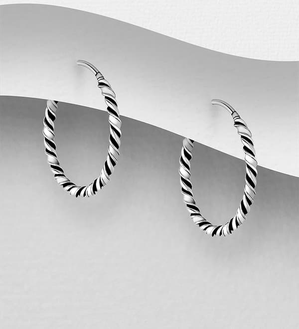 Silverörhänge Twistad ring