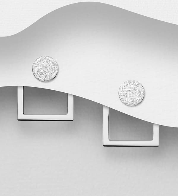 Silverörhänge Fyrkant