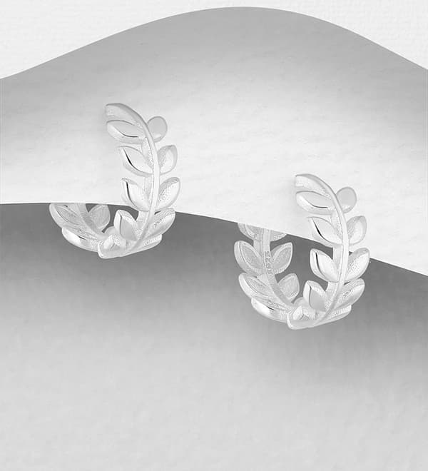 Silverörhänge Löv ring