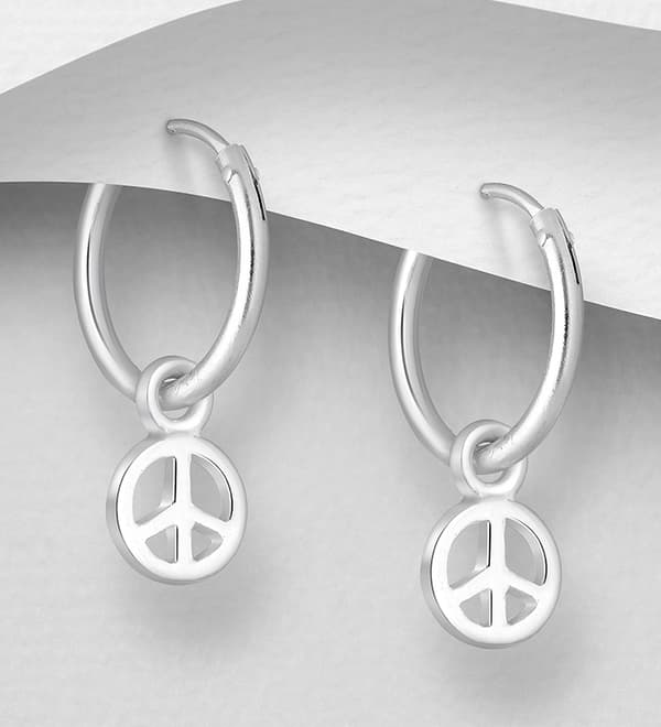 Silverörhänge Peace ring