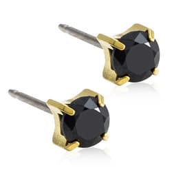 Blomdahl GT Gold Titanium Tiffany CZ 5mm Gold/Black