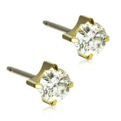 Blomdahl GT Gold Titanium Tiffany CZ 5mm Gold/White