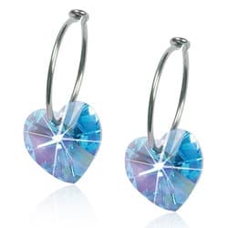 Natural Titanium NT Heart Pendant 10mm Aquamarine