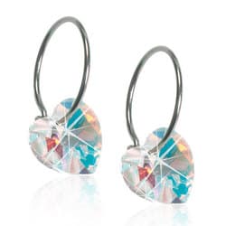 Natural Titanium NT Heart Pendant 10mm Rainbow