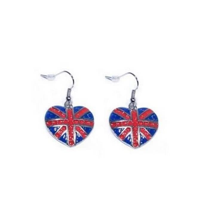 Union Jack hjärta örhängen