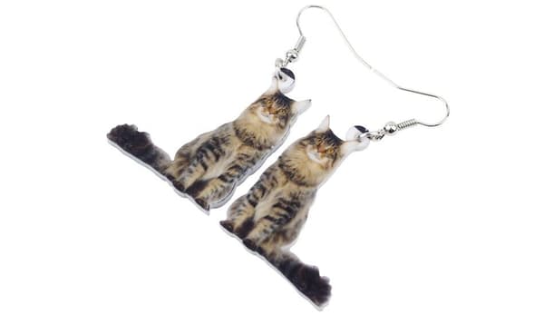 Earrings - Cat - Maine Coon - Acrylic