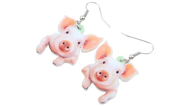 Earrings - Pig - Acrylic