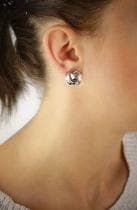 Silver Stud Örhängen - Mönstrad Knut