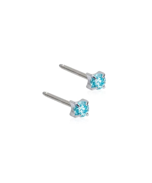 Blomdahl Örhänge  ST TIFFANY CZ AQUAMARINE 3 MM