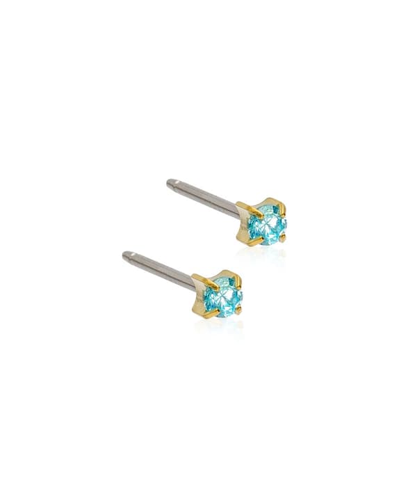Blomdahl Örhänge GT TIFFANY CZ AQUAMARINE 3mm