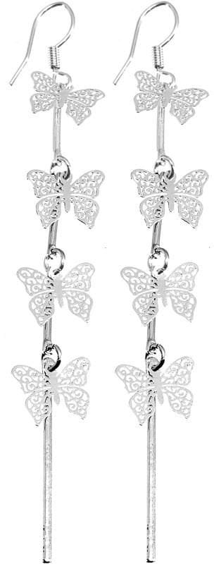 Silver Örhängen med Fjärilar / Butterfly i Fint Mönster