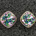 Pikkukuva 3 / 5: Durzy rock lava crystal shinning stone earring stud square