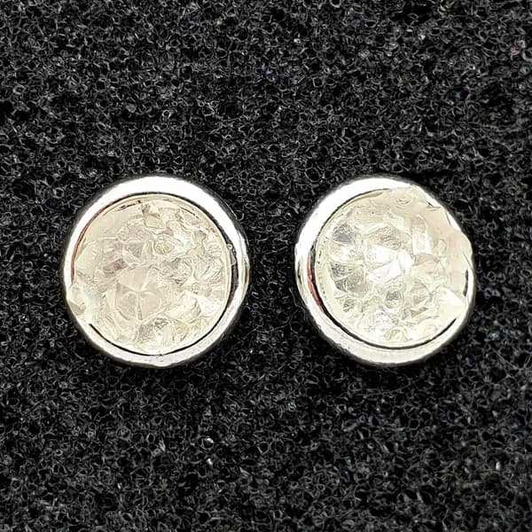 Durzy rock lava crystal shinning stone earring stud round