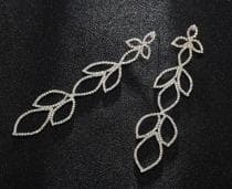 Strass Silver Örhängen - Rhinestones Skimrar i Regnbågens Färger