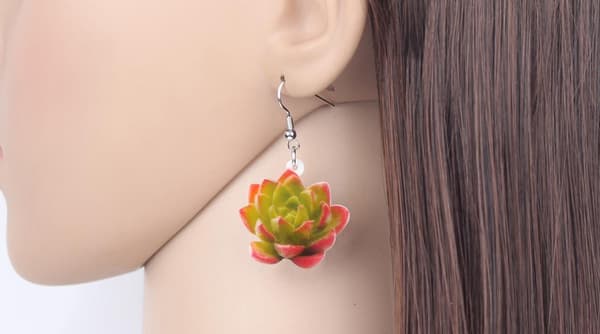 Earrings - Succulent - Oversize - Acrylic