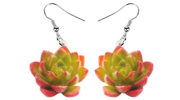Earrings - Succulent - Oversize - Acrylic