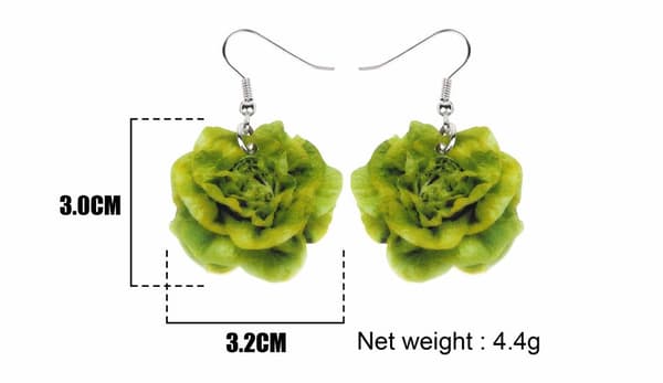 Örhängen SALLAD Grönsallad Grönsak Vegetable Akryl Oversize