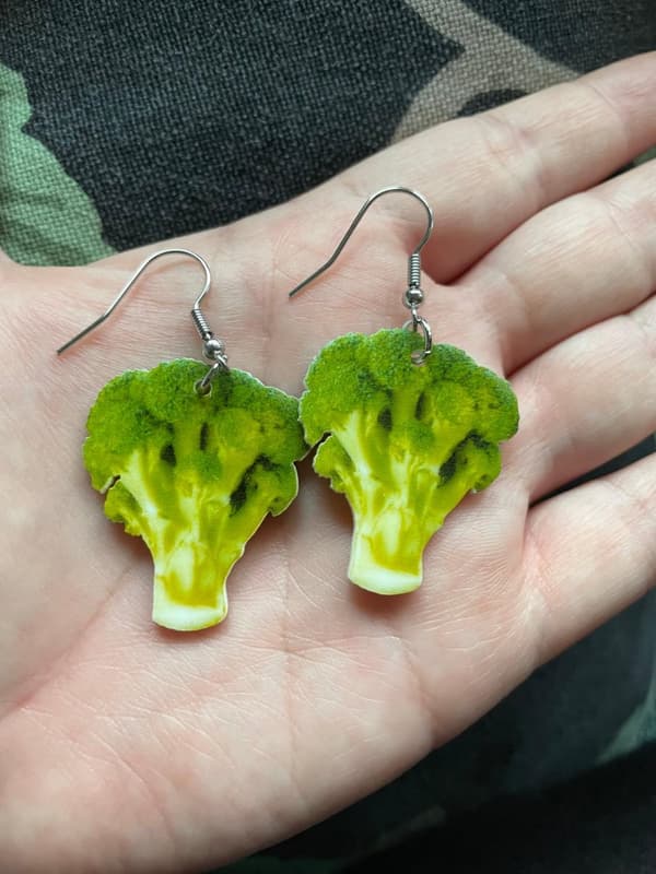 Earrings - Broccoli - Oversize - Acrylic