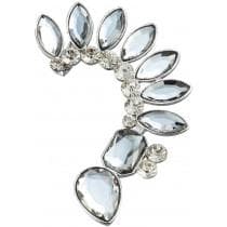 1 st Silver Örhänge med Rhinestones i Olika Former - Vänster Öra